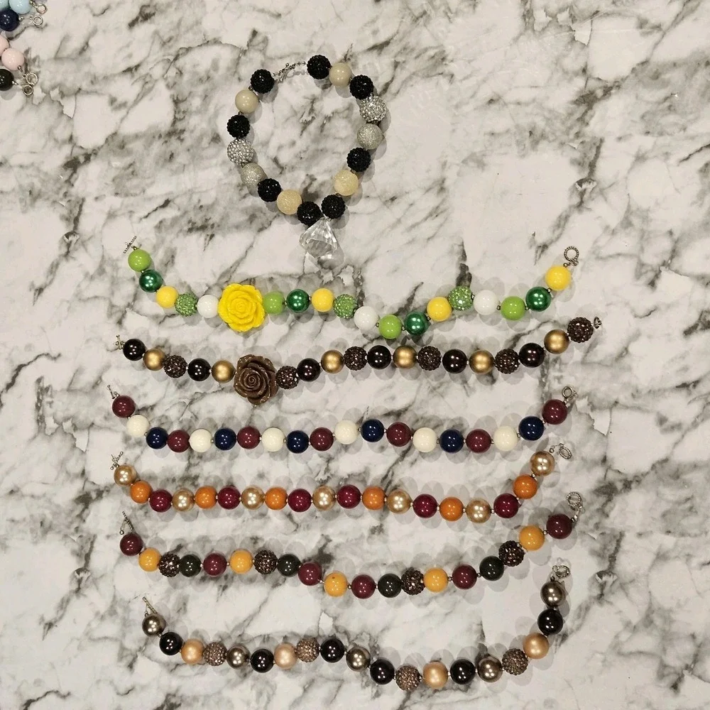 Kids Chunky Beaded Necklace Lot | 7‎ Statement Necklaces | Approx 15